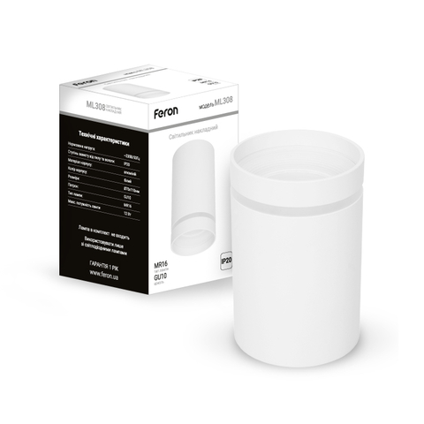 Накладной светильник белого цвета с декоративным элементом