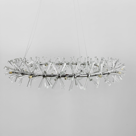 Підвісна срібна люстра ALMA з скляними палочками Ø 80 см