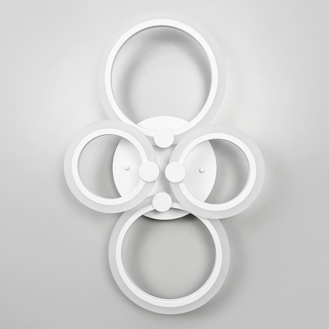 Світлодіодна біла люстра Senta на 4 кільця 60х38 см