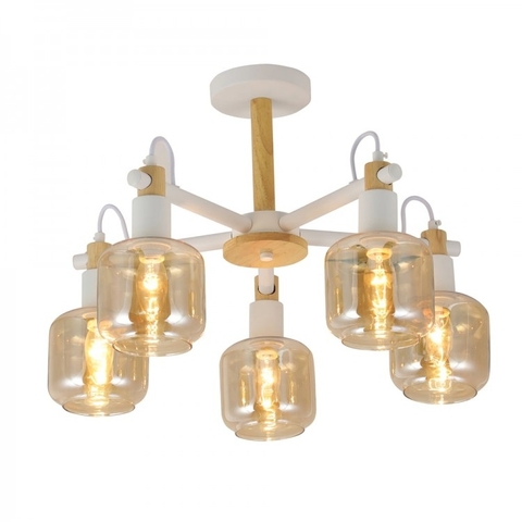 Люстра Ardero DENVER на 5 янтарних плафонів Ø 54 см