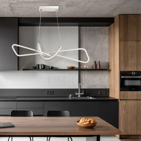 Современная белая люстра AVIZE в корпусе 100 см