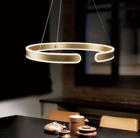Подвесная латунная люстра Spiral Rings Ø 60 см