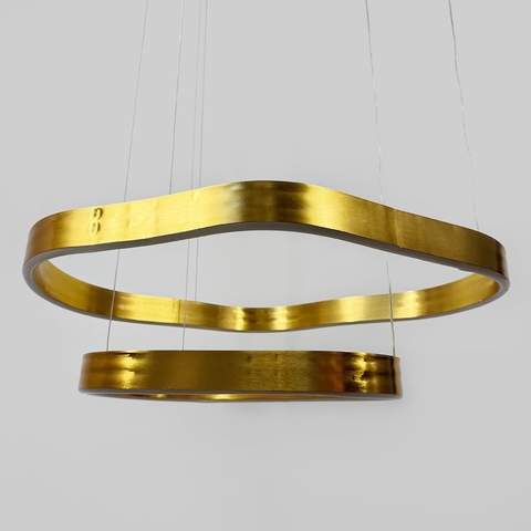 Ефектна золота люстра на 2 яруси 65х55 см та 45х30 см