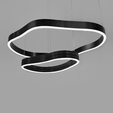 Эффектная черная люстра на 2 яруса 65х55 см и 45х30 см