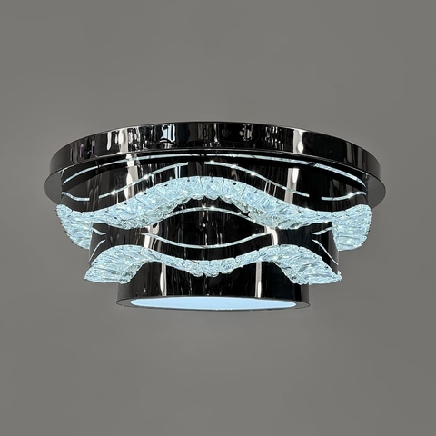 Хромована стельова люстра з прозорим кришталем Ø 50 см