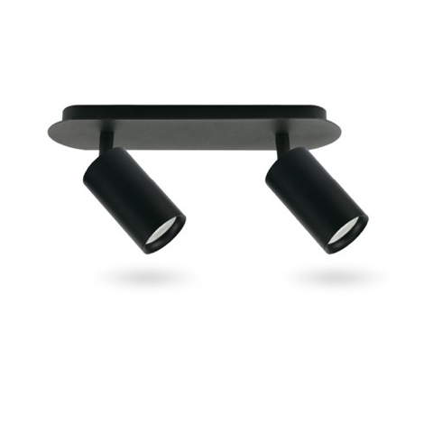 Накладной двойной светильник черного цвета