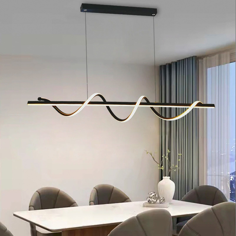 Закручена LED люстра у чорному корпусі 100 см