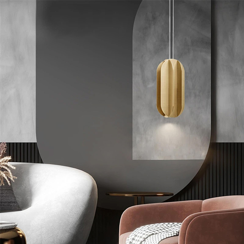 Необычный геометрический латунный светильник 15х30 см