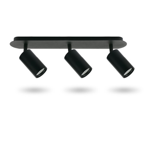 Накладной светильник черного цвета на 3 лампы