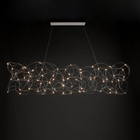 Витончена декоративна люстра у хромованому корпусі 150х50 см