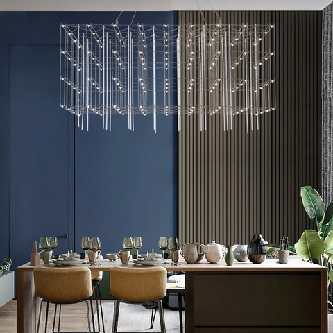 Серия геометрических люстр в форме параллелепипеда 100х60х60 см