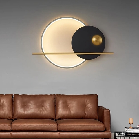 Бра у сучасному чорно-латунному корпусі 66х45 см