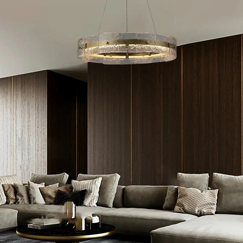 Розкішна підвісна люстра Wave shaded з фактурним склом Ø 60 см