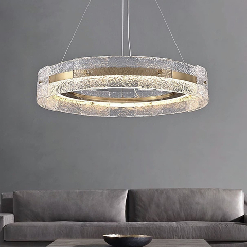 Розкішна підвісна люстра Wave shaded з фактурним склом Ø 80 см