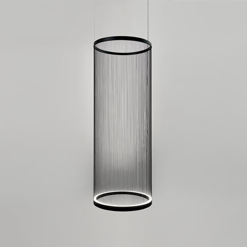 Мінімалістичний світильник у чорному корпусі Ø37х73 см