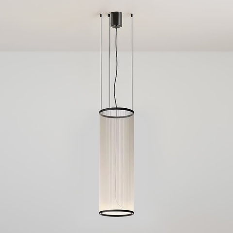 Мінімалістичний світильник у чорному корпусі з білими нитками Ø37х113 см