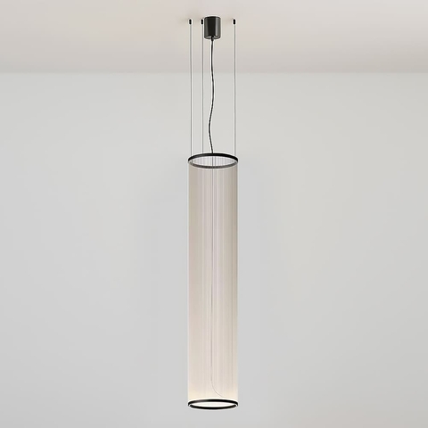 Мінімалістичний світильник у чорному корпусі з білими нитками Ø37х193 см