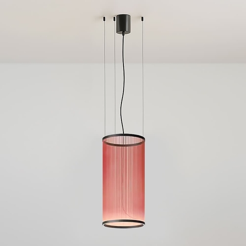 Минималистичный светильник в черном корпусе с красными нитями Ø37х73 см