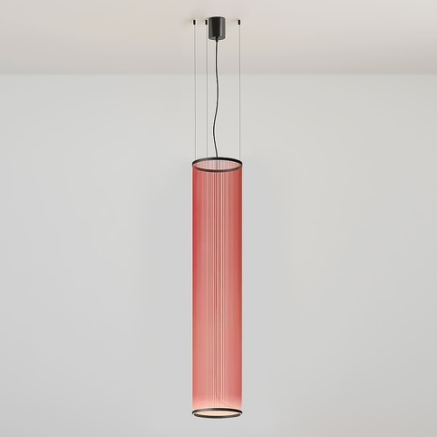 Минималистичный светильник в черном корпусе с красными нитями Ø37х193 см