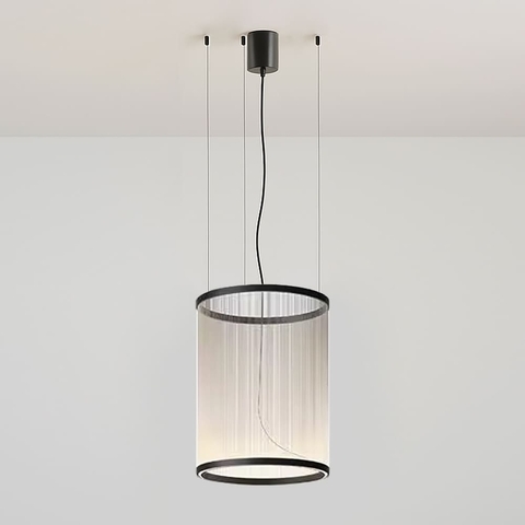 Мінімалістичний світильник у чорному корпусі з білими нитками 55х73 см