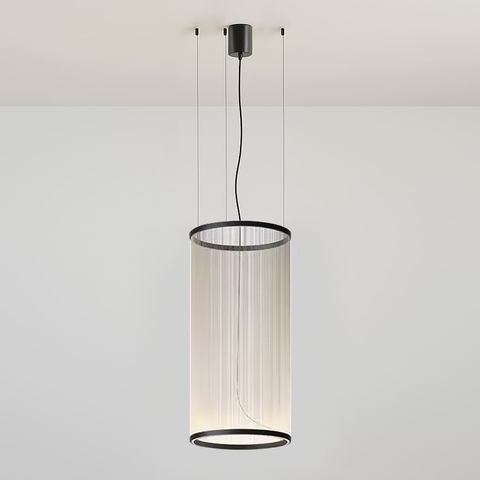 Мінімалістичний світильник у чорному корпусі з білими нитками Ø55х113 см