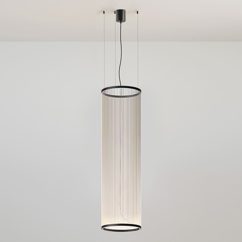 Мінімалістичний світильник у чорному корпусі з білими нитками Ø55х193 см