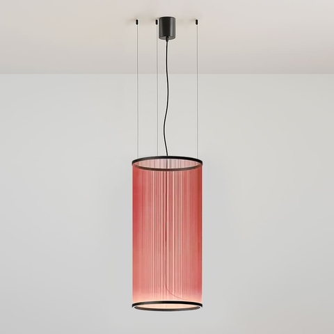 Минималистичный светильник в черном корпусе с красными нитями Ø55х113 см