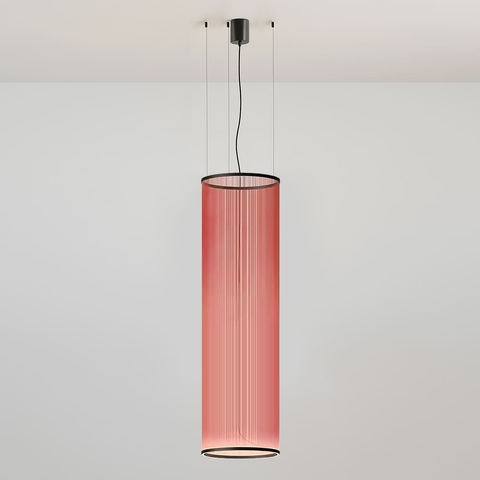 Минималистичный светильник в черном корпусе с красными нитями Ø55х193 см