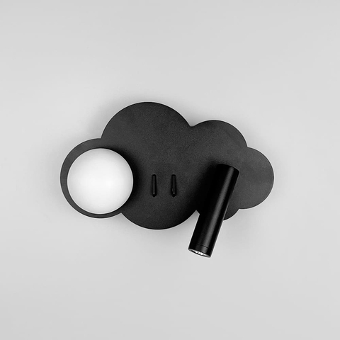 Праве бра хмаринка у чорному корпусі 24х17 см