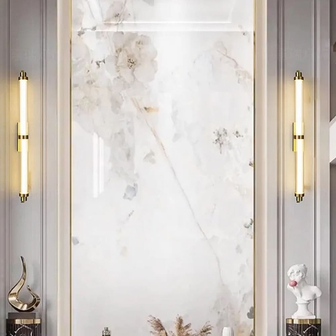 Бра з скляним корпусом та латуними деталями довжиною 70 см