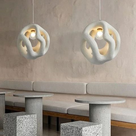 Гіпсовий світильник у білому кольорі Ø 50 см