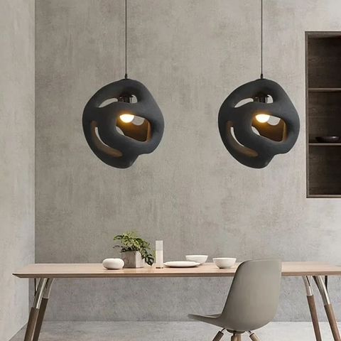 Гіпсовий світильник у чорному кольорі Ø 50 см