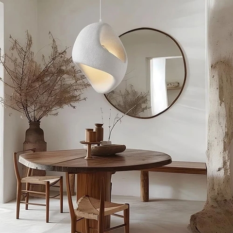 Гіпсовий світильник у білому кольорі Ø30х50 см