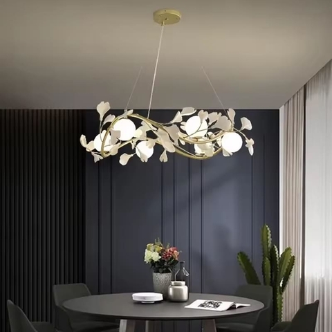 Підвісна люстра у флористичних мотивах у корпусі-кільце Ø 75 см