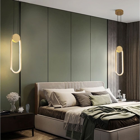 Підвісний LED світильник в латунному корпусі 38х10 см