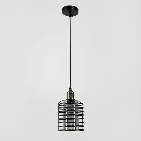 Подвес в стиле Лофт с графитовым плафоном в черном корпусе 30х17 см