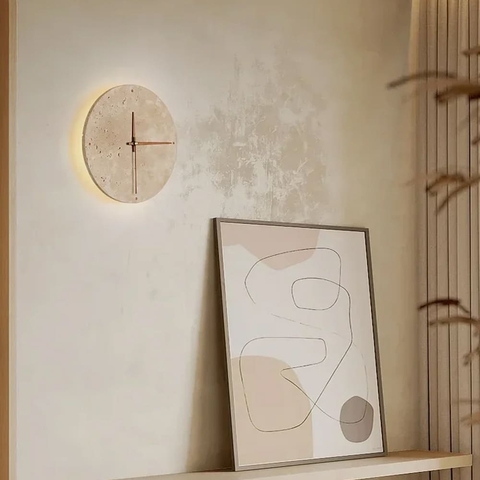 Декоративний круглий світильник-годинник Ø23 см