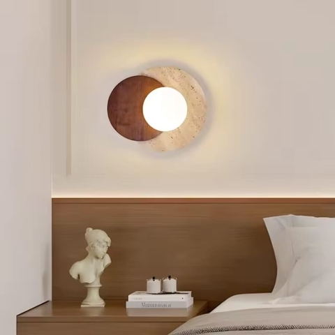 Бра з травертиновим корпусом 27х25 см