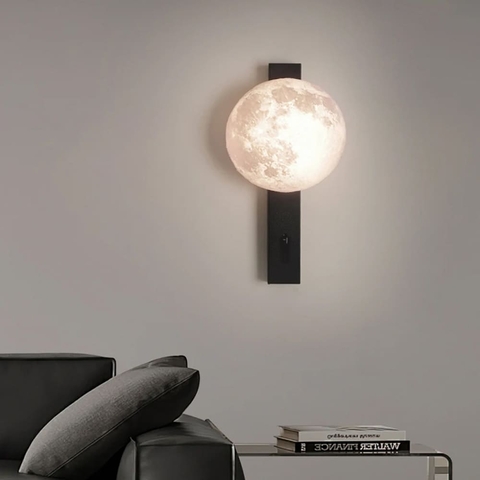 Декоративне бра у чорному корпусі із плафоном під мармур 30х16,5 см