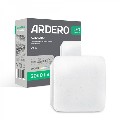 Светодиодный светильник Ardero 24Вт 5000K белый квардатный