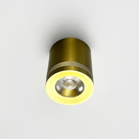 Накладний латунний циліндричний світильник 3000K Ø7х8 см
