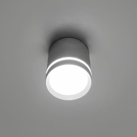 Накладний білий фактурний світильник 4000K Ø8,5х9 см