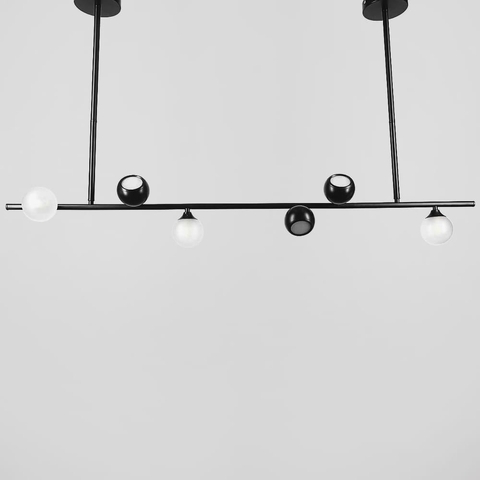 Видовжена підвісна люстра SIMPLE у чорному каркасі 120 см