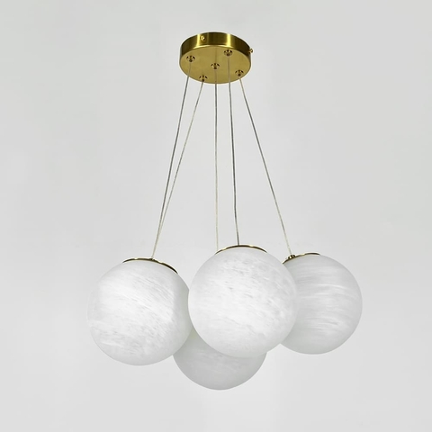 Люстра-пучок на 5 мармурових плафонів 