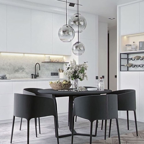 Подвес с глянцевым плафоном с хромированным напылением Ø 30 см