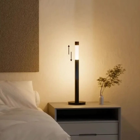 Мінімалістичний регулюючий торшер у чорному корпусі 46-72 см