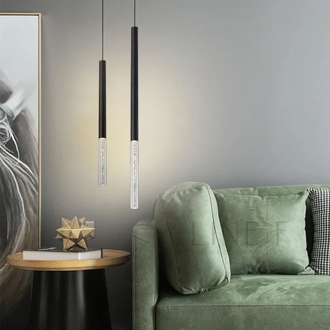 Чорний підвіс із скляним розсіювачем з ефектом бульбашок 81 см