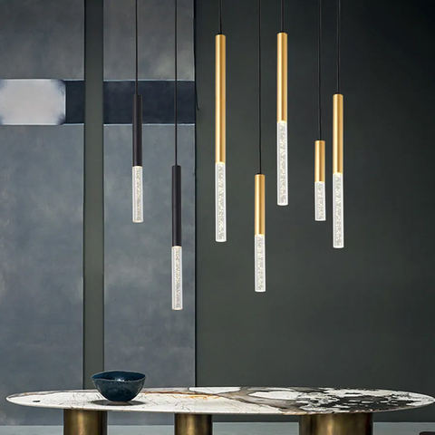 Латунний підвіс із скляним розсіювачем з ефектом бульбашок 81 см