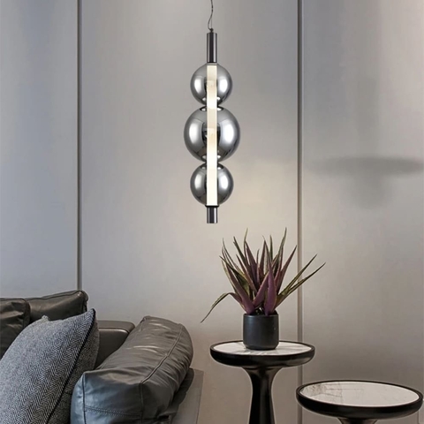 Чорний світлодіодний підвіс із графітовими кульками 65 см