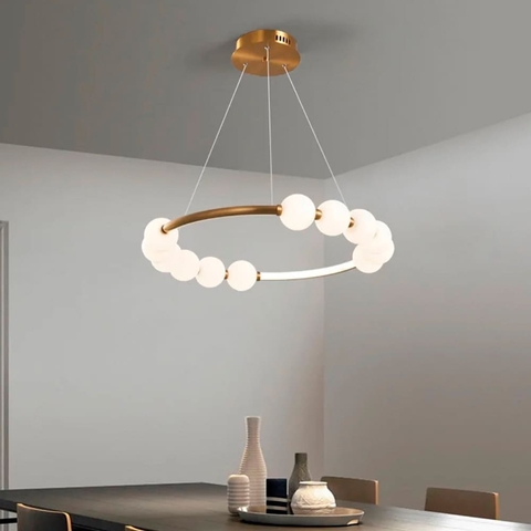 Люстра Nordic Pearl з плафонами-перлинками на 3 режими Ø 60 см